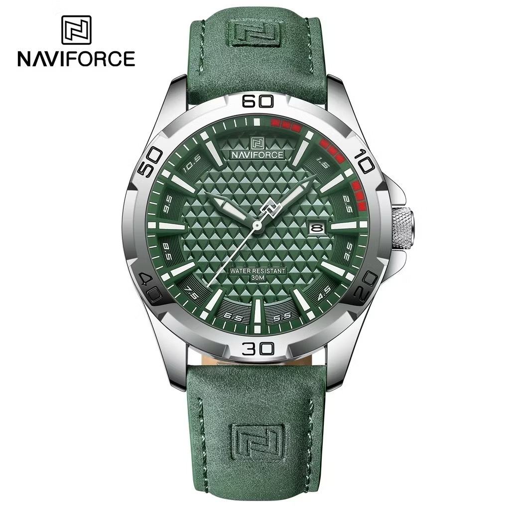 O Naviforce NF8022 é um relógio de pulso masculino estilo militar/piloto